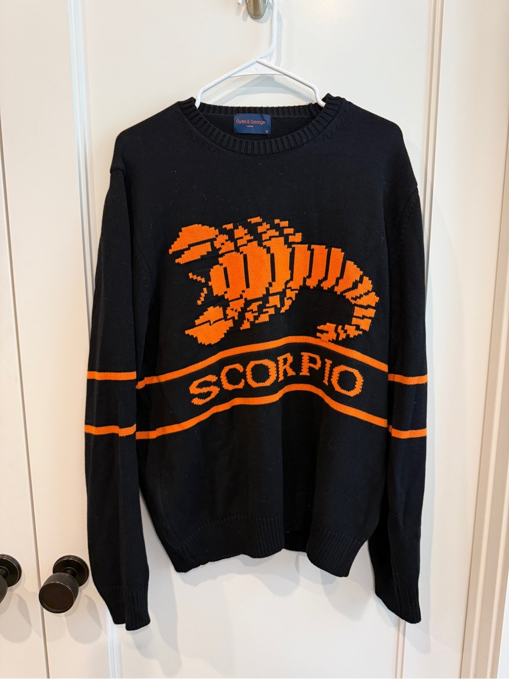 Oversized Scorpio Crewneck Sweater - Black/Orange